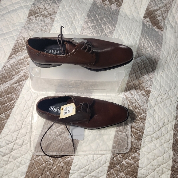 BORELLI Men's Brown Leather Dress Shoes - Picture 10 of 11